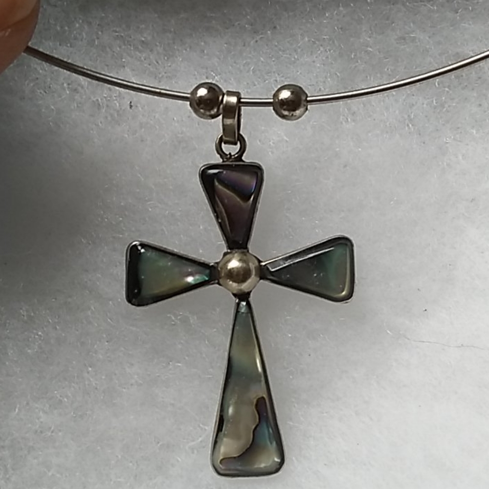 Iridescent Cross Necklace